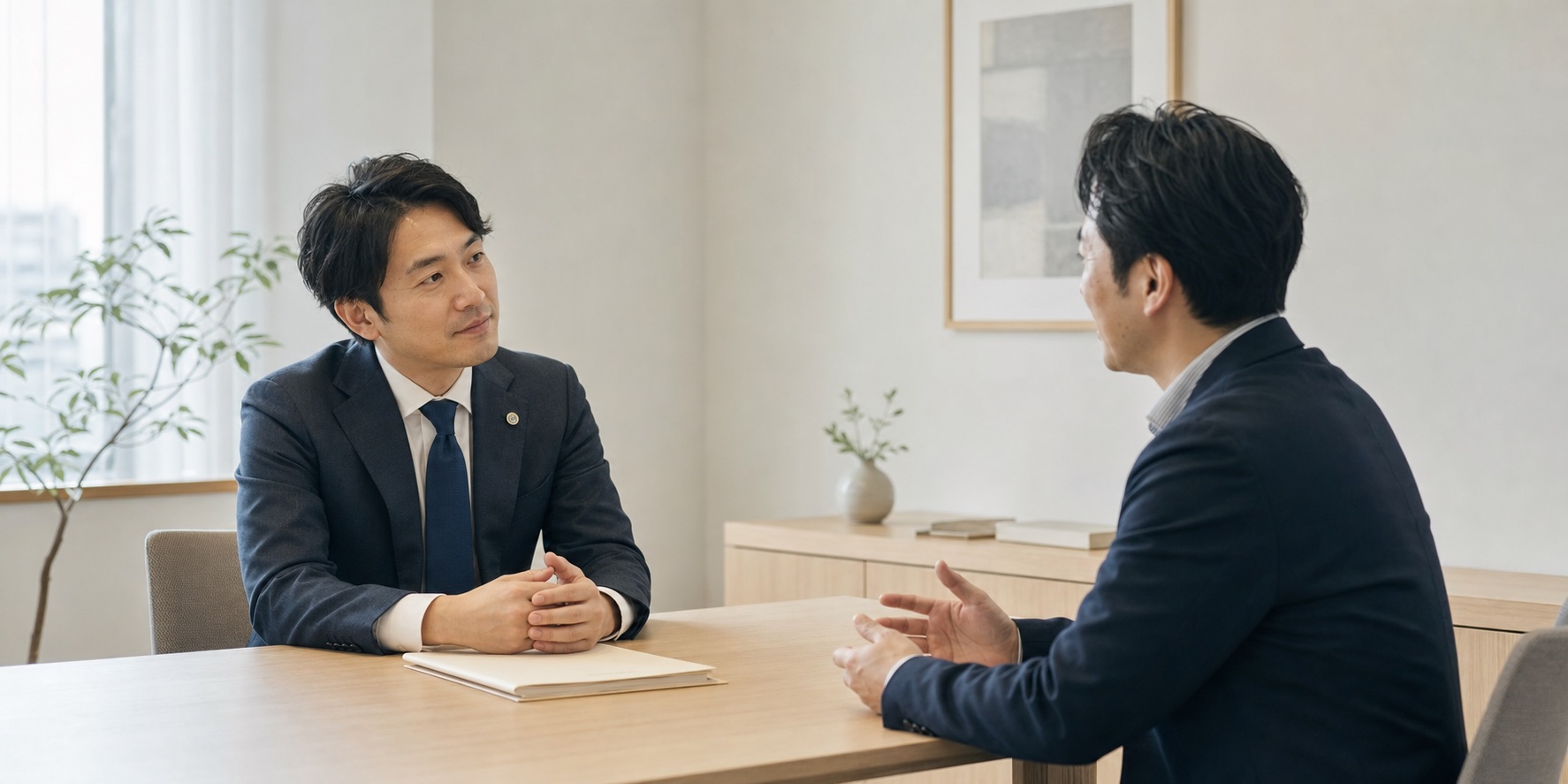 顧問先の相談に落ち着いて耳を傾ける社労士